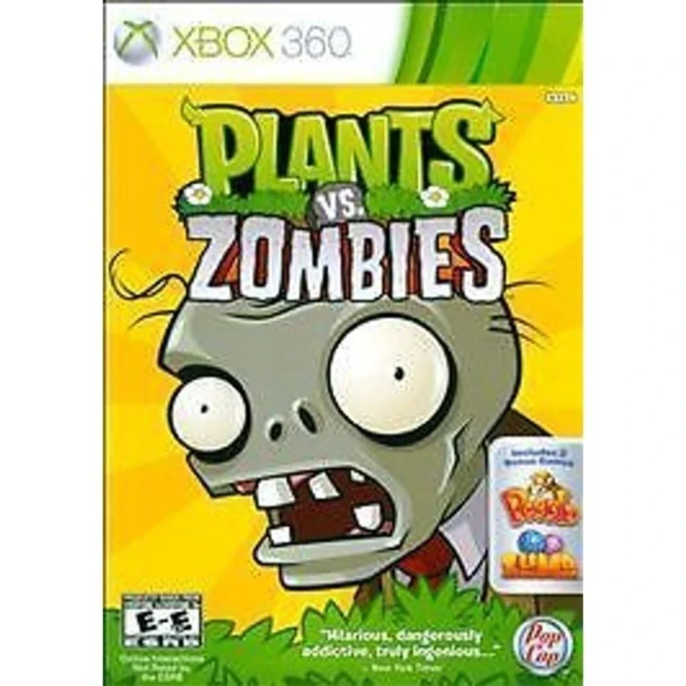 Plants vs Zombies Xbox 360 Game Includes Peggle and Zuma PopCap Games Disc Only